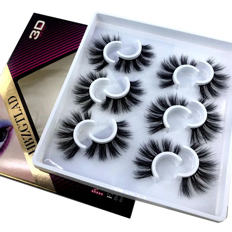 4/7 Pairs 3D Long Fluffy Mink Lashes 15-25mm