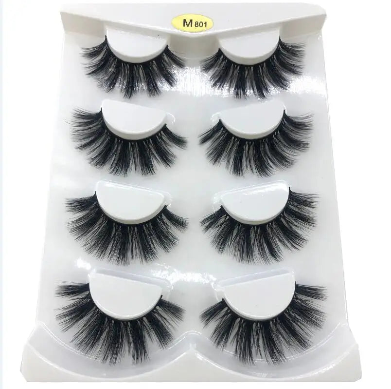4/7 Pairs 3D Long Fluffy Mink Lashes 15-25mm