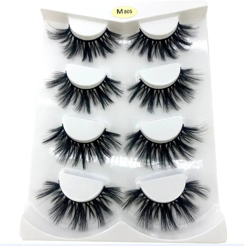 4/7 Pairs 3D Long Fluffy Mink Lashes 15-25mm