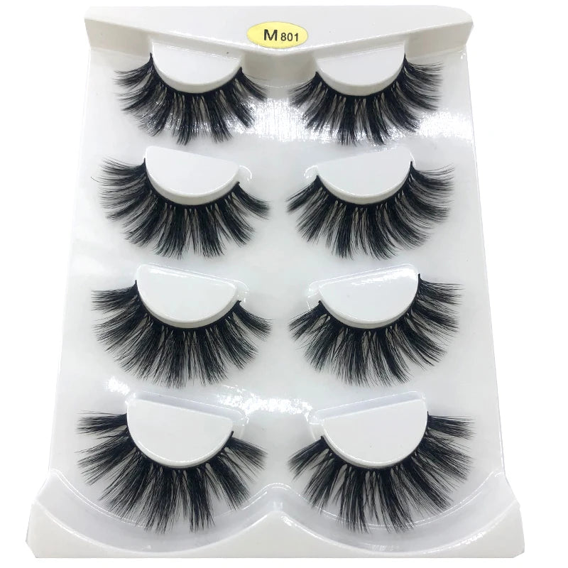 4/7 Pairs 3D Long Fluffy Mink Lashes 15-25mm