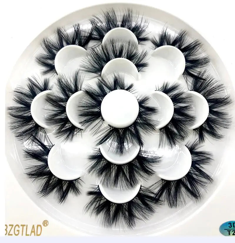 4/7 Pairs 3D Long Fluffy Mink Lashes 15-25mm