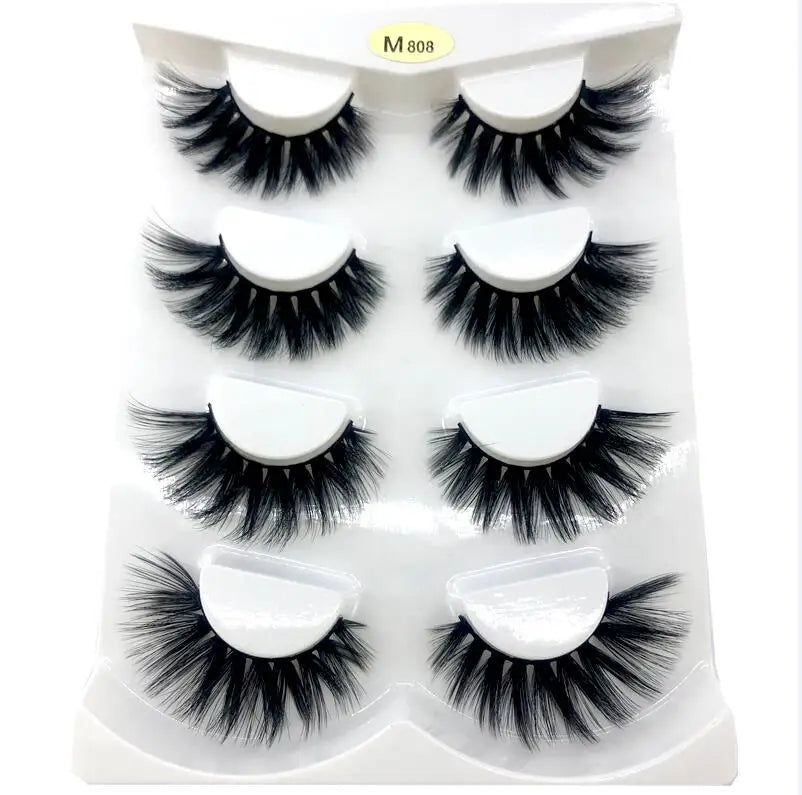 4/7 Pairs 3D Long Fluffy Mink Lashes 15-25mm