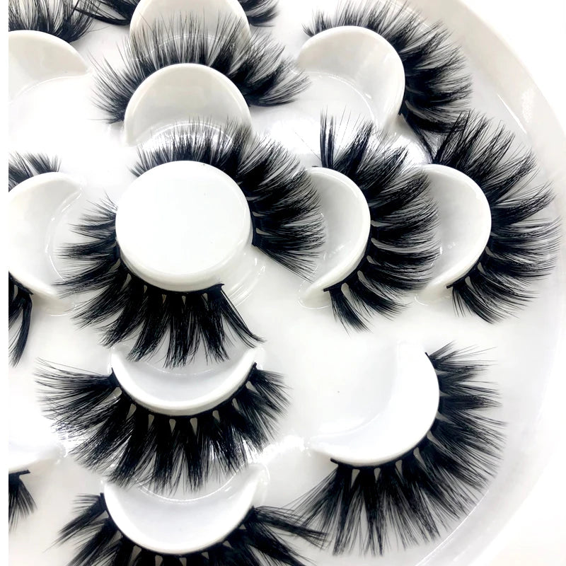 4/7 Pairs 3D Long Fluffy Mink Lashes 15-25mm