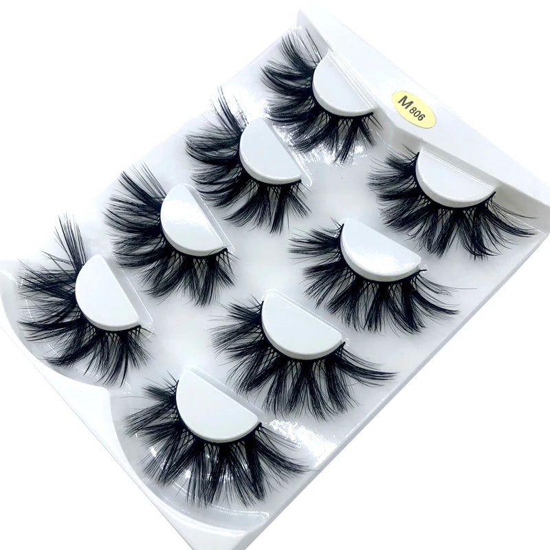 4/7 Pairs 3D Long Fluffy Mink Lashes 15-25mm