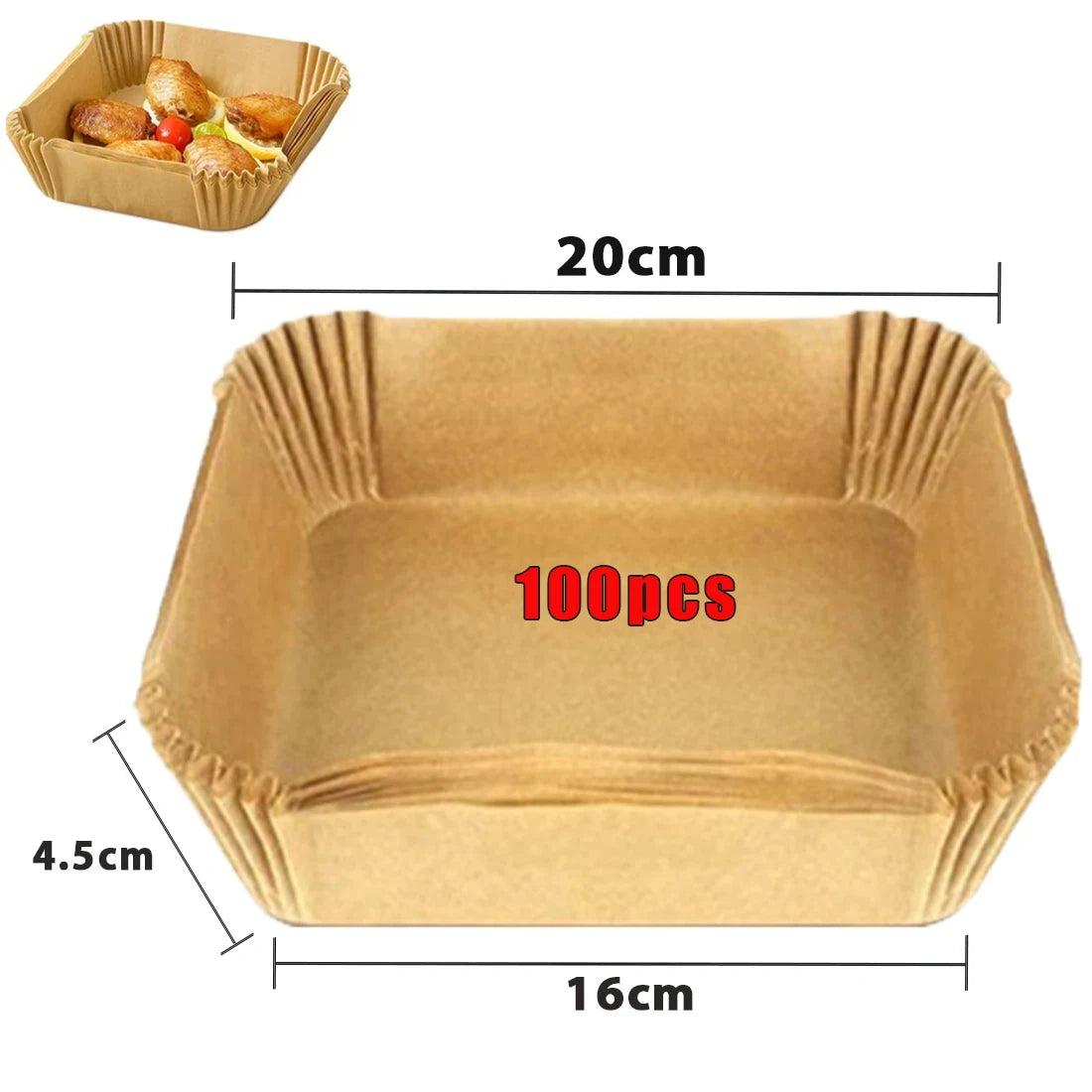 50/100 Pieces Non-Stick Air Fryer Paper