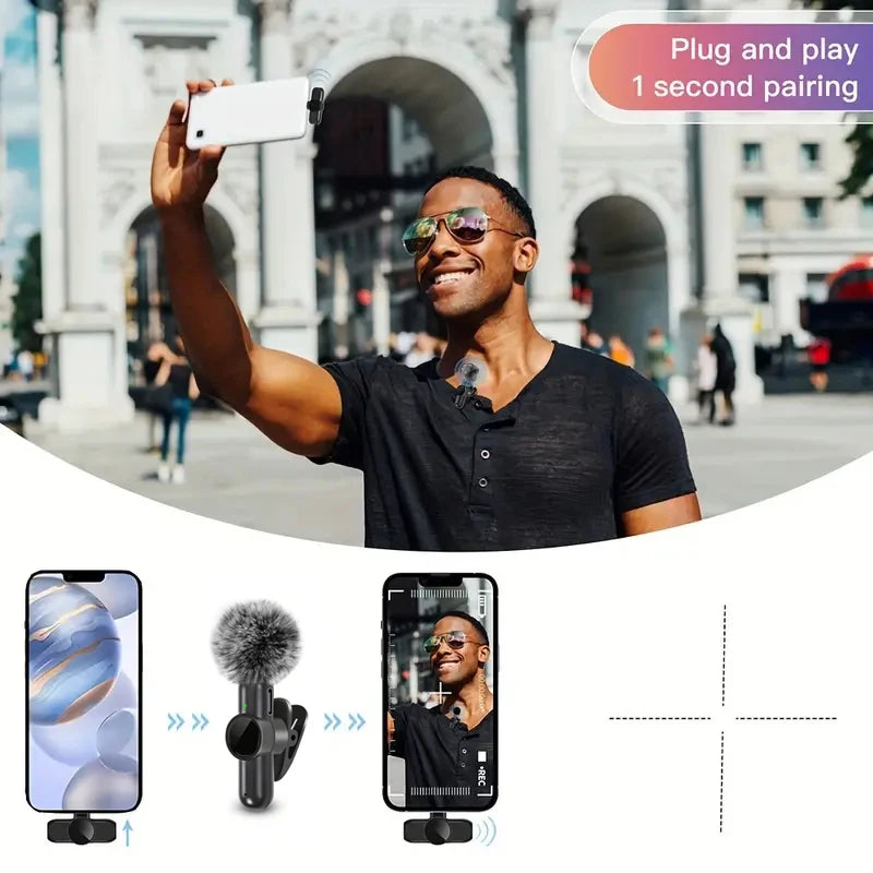 Wireless Lavalier Microphone for iPhone & Android
