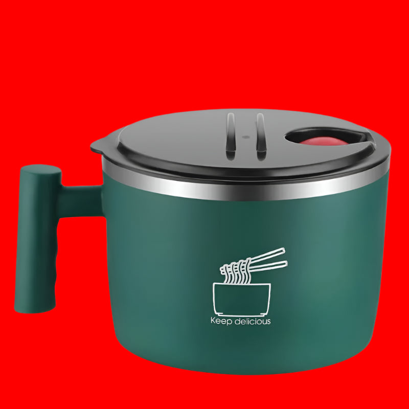 Stainless Steel Bowl with Lid & Drain