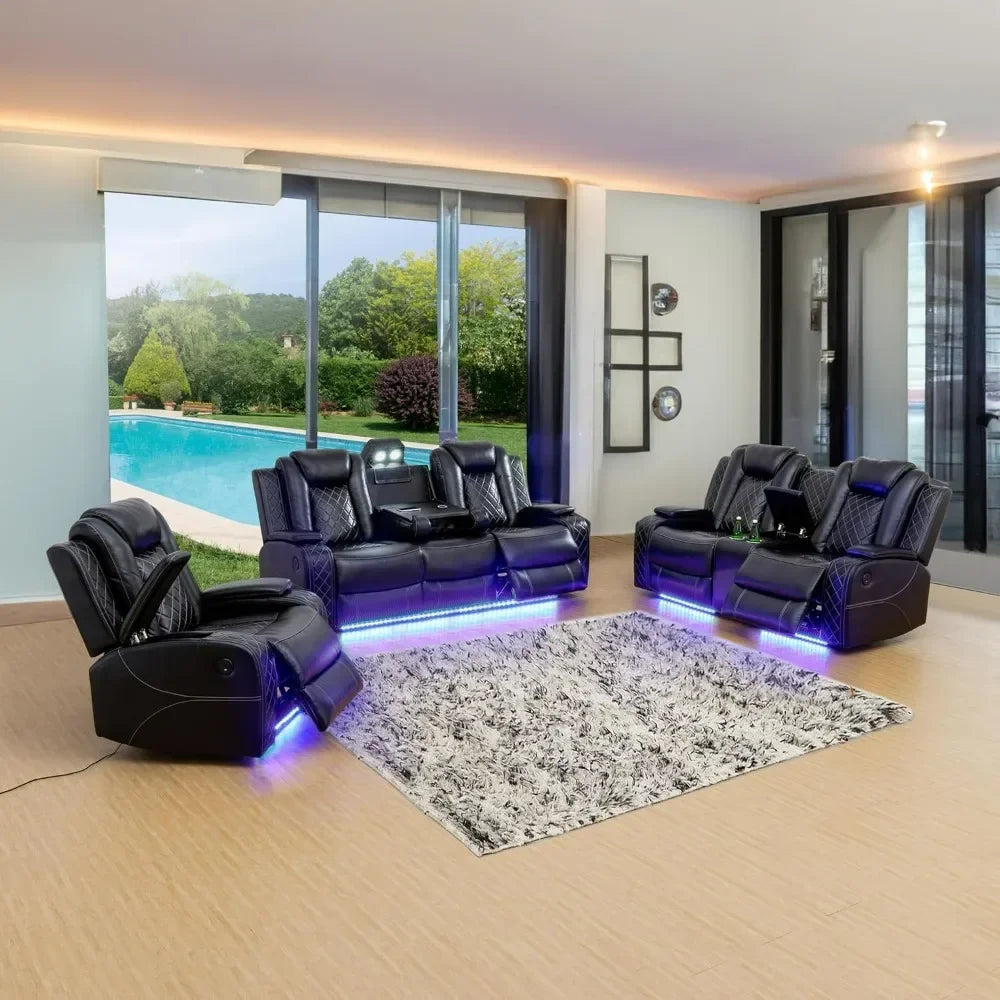 Living Room Recliner Sofa Set