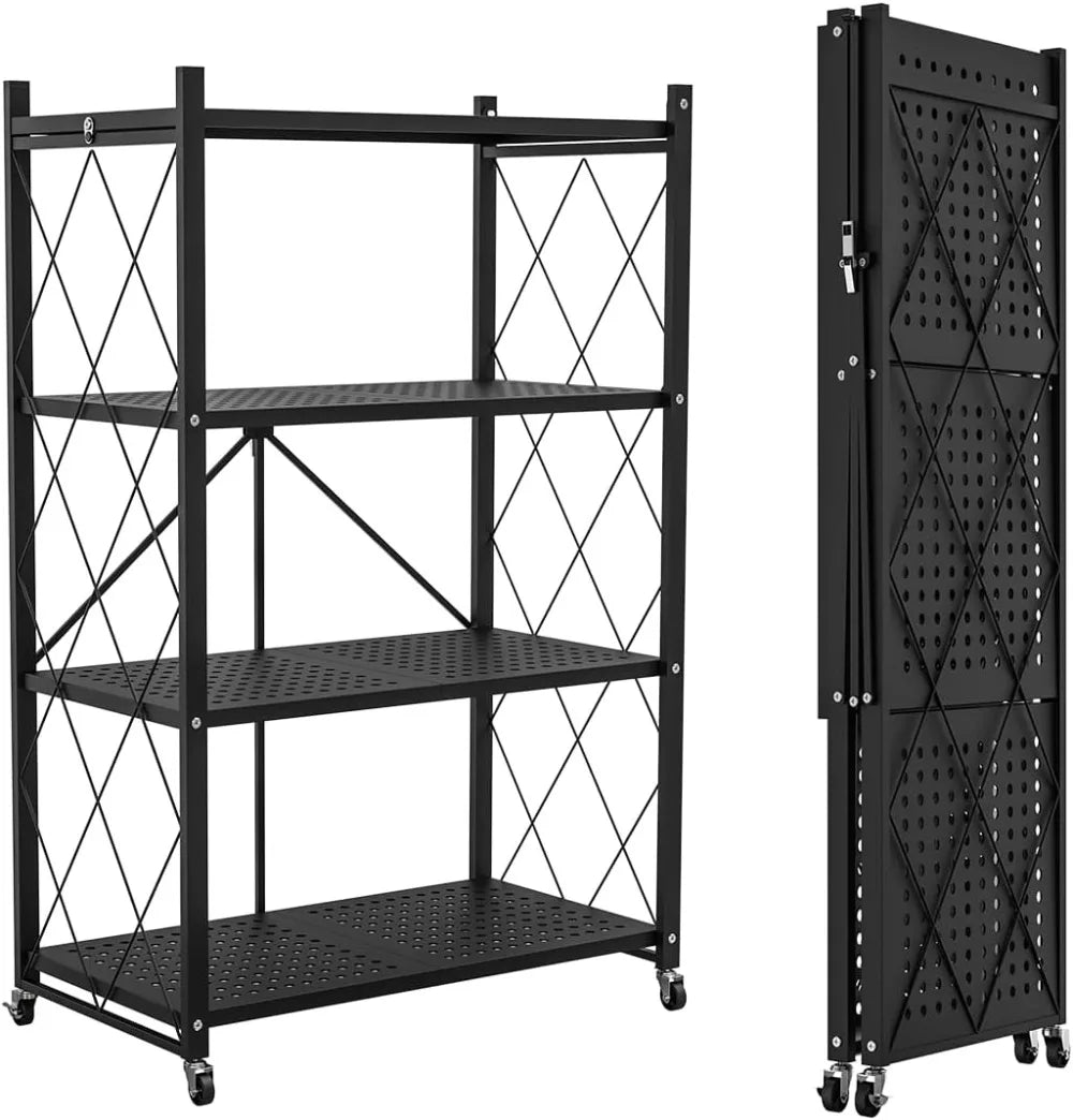 4-Tier Rolling Storage Shelf with Wheels