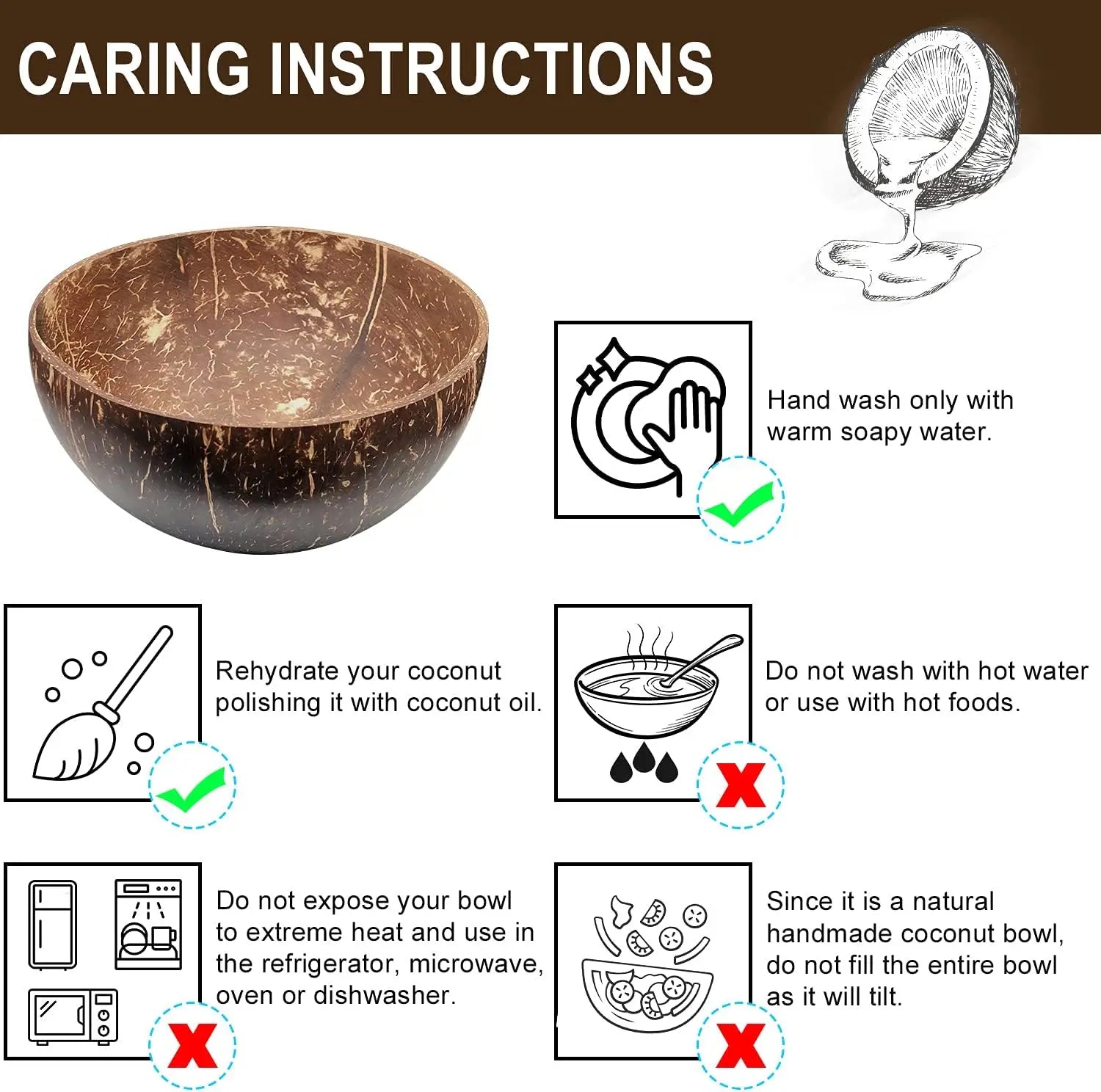 Reusable Coconut Bowls for Serving
