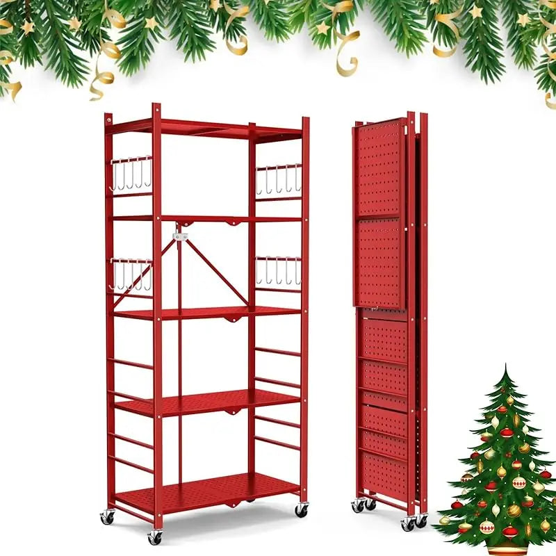 Foldable 3-Tier Metal Storage Cart