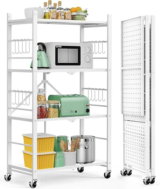 Foldable 3-Tier Metal Storage Cart