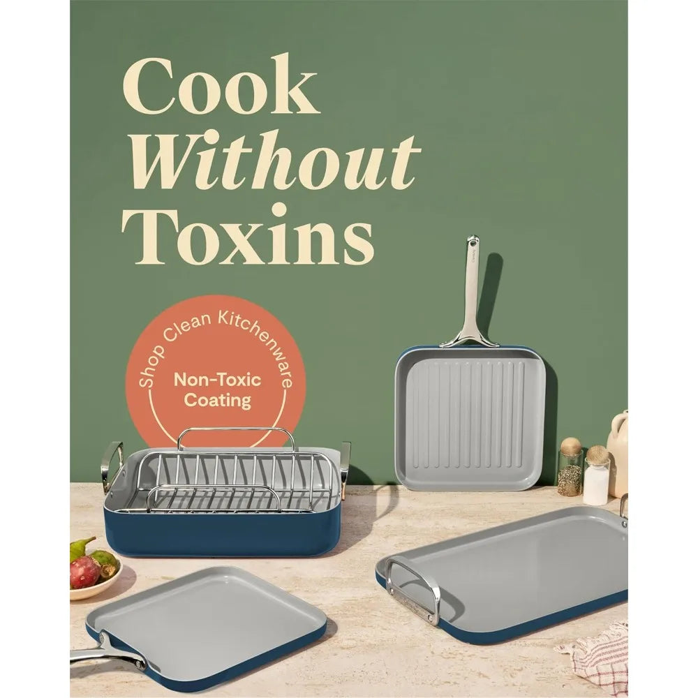 Non-Toxic Ceramic Square Cookware Set