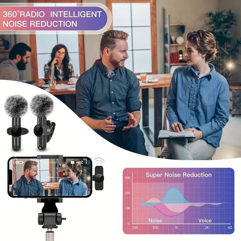 Wireless Lavalier Microphone for iPhone & Android