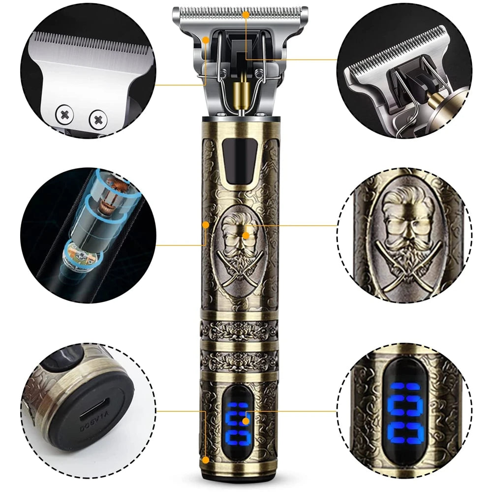 T9 LCD Electric Hair Clipper for Men