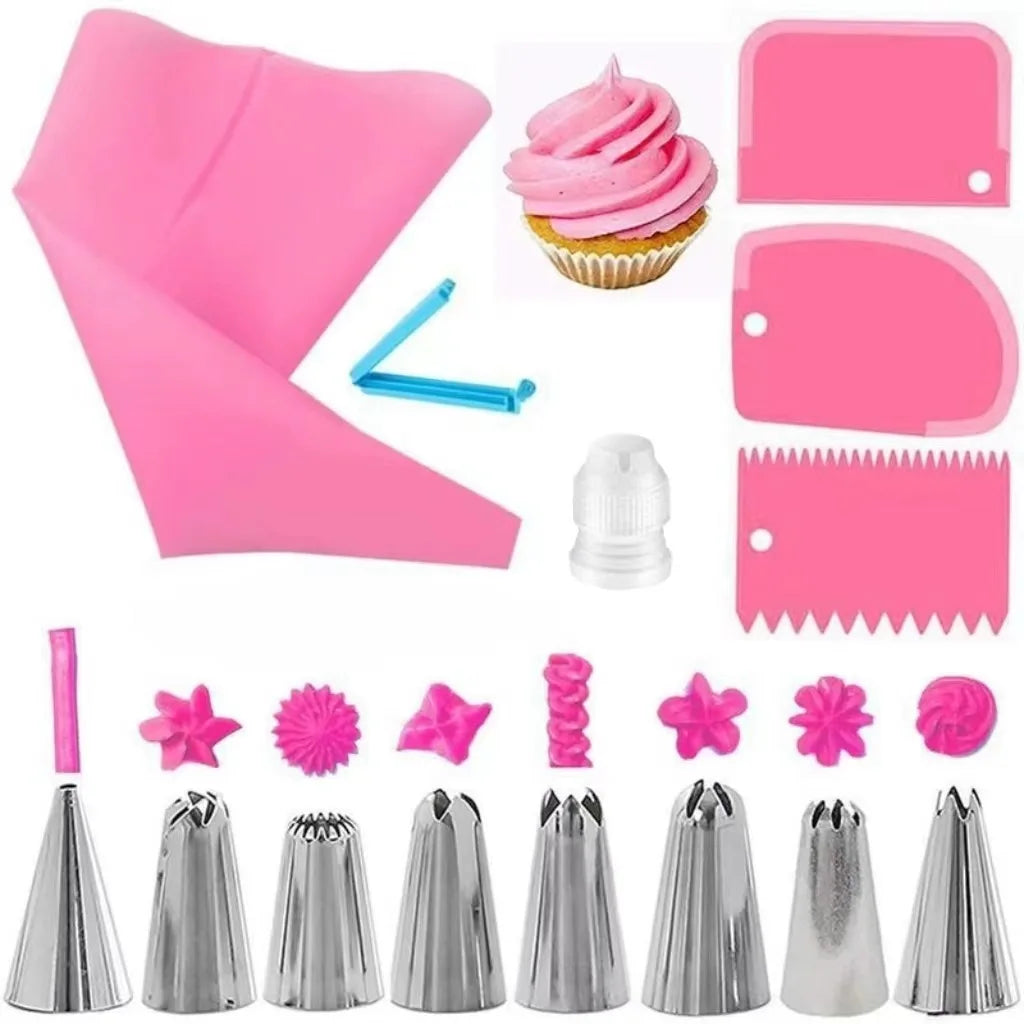 Silicone Piping Bags & Tips Decorating Kit