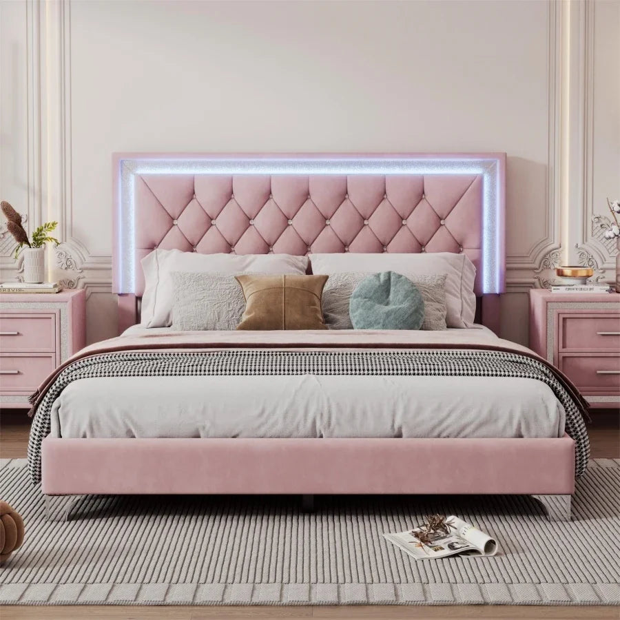 3-Piece Queen Bedroom Set with LED Lights