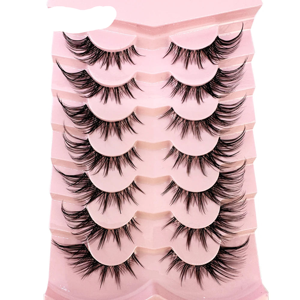 7 Pairs 3D Natural Mink Cat Eye Lashes