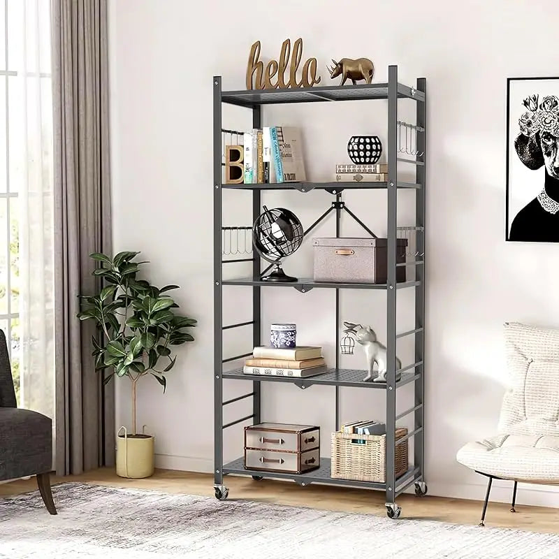 Foldable 3-Tier Metal Storage Cart