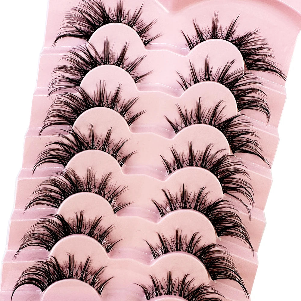 7 Pairs 3D Natural Mink Cat Eye Lashes