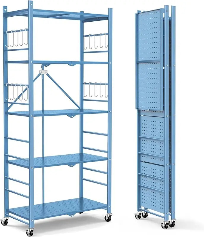 Foldable 3-Tier Metal Storage Cart