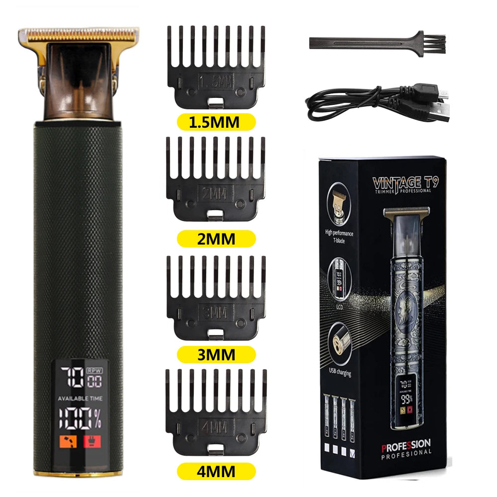 T9 LCD Electric Hair Clipper for Men