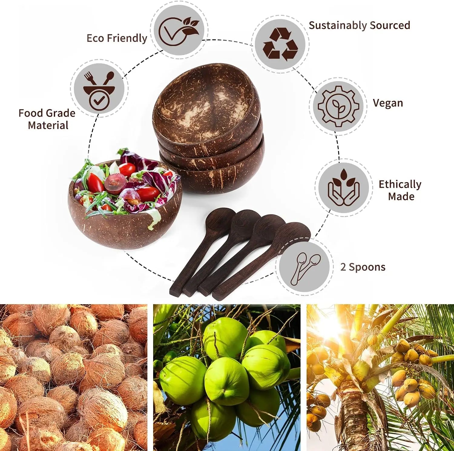 Reusable Coconut Bowls for Serving