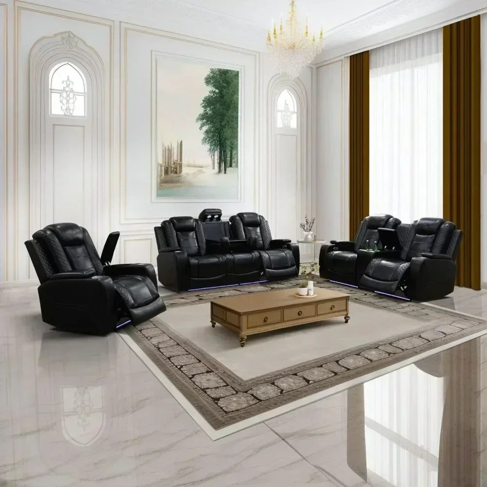 Living Room Recliner Sofa Set