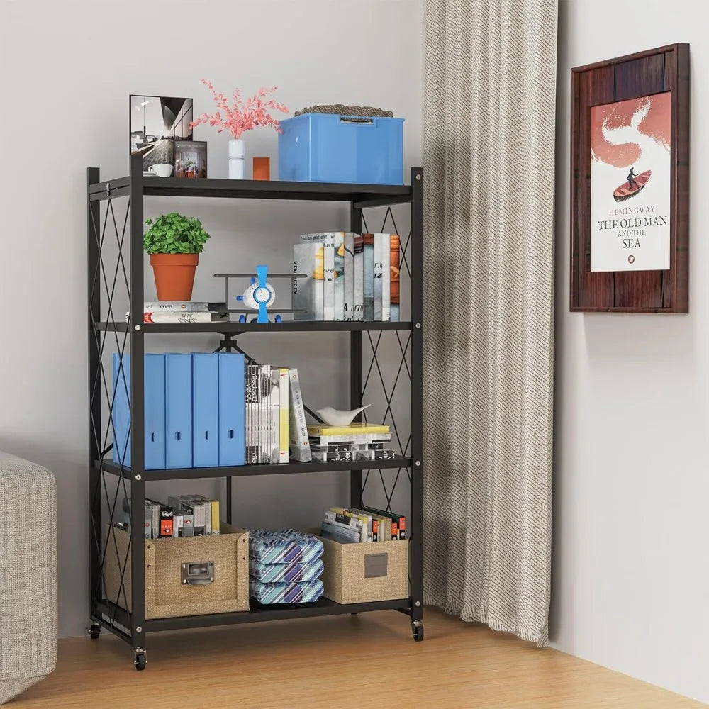 4-Tier Rolling Storage Shelf with Wheels